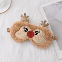 Masque de sommeil Heenlong mignon en forme de cerf, élastique, confortable pour enfants, avec fonction chauffante, en fourrure super douce, pour usage domestique, cadeau pour enfants