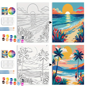 2 cái với đóng khung sơn và nhâm nhi vải sơn Kit Pre drawn <span class=keywords><strong>Canvas</strong></span> cho bức tranh cho người lớn kéo dài vải phong cảnh tự làm quà tặng - Product Image 4