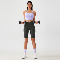 Xsunwing Short de yoga taille unique pour femme, taille haute, effet ventre plat, rehaussement des fesses, froncé, pour Pilates, sport et cyclisme WDA004