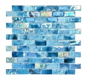Mosaico de Vidrio Azul para <span class=keywords><strong>Piscina</strong></span>, Decoración de Paredes para Dormitorio, Baño, Cocina y Salón, Azulejos de Mosaico de Vidrio - Product Image 4