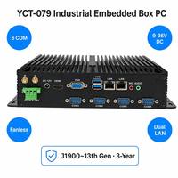 Ordinateur industriel embarqué YCT-079 à large plage de tension, sans ventilateur, COM RS232 RS485, double LAN, I3 I5 I7 12e 13e génération, Windows 11 Pro, Linux