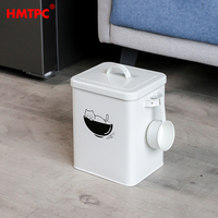 Baril de stockage de grains carré en acier inoxydable classique élégant fermeture à bouton de grande capacité pour chiens et chats