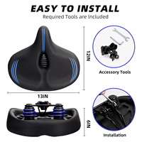 Selle de vélo LEWEE simple, surdimensionnée, large et épaisse, coussin de selle pour vélos de route, VTT et vélos électriques