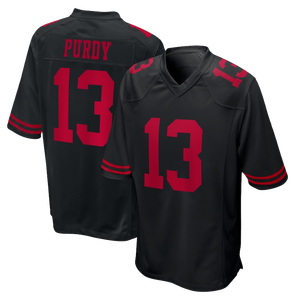 Grosir 2024 kualitas tinggi jersey sepak bola Amerika celana pendek menampilkan 13 Brock Purdy 23 Christian McCaffrey 97 Nick Bosa hitam - Product Image 3