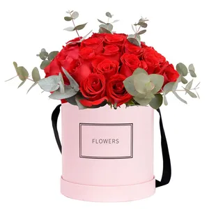 맞춤 디자인 핫 세일 종이 꽃 상자 꽃 꽃다발 상자 골판지 서클 선물 상자