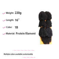 BELEZA 30 #   Extensions de cheveux en fibre protéinée durable de 16 pouces, bouclées afro crépues, à trame unique, de haute qualité, souples et rebondissantes, pour femmes noires