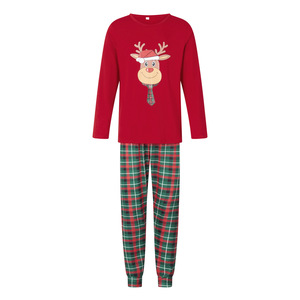 RUIQUWIN vente en gros ensemble de pyjama de Noël pour femmes hauts à manches longues pantalons à carreaux imprimés de cerf pour l'hiver Homewear parent-enfant - Product Image 4