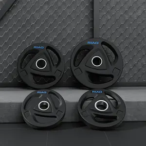 Gewichtheben Power Lifting Black Tri Grip Lang hantel Gummi Hantel Gewichts platte Fitness geräte