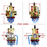 Pièces de carburateur de moto de haute qualité, 34MM, cuve flottante transparente bleue pour moto 2T/4T 125-150CC, ATV, Dirt Bike