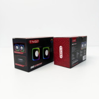 Speaker Desktop Gaming RGB Berkabel T-WOLF S6 dengan Lampu LED RGB yang Dapat Disesuaikan & Kontrol Volume, Speaker Mini Bertenaga USB untuk PC