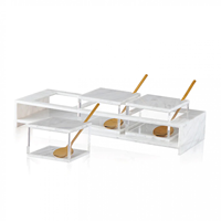 Ensemble de bols à trempette en acrylique Square Lucite the Square Dip Bowl Set avec blanc et noir