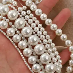 hot sale DIY Round Shell Pearl jewelry Beads size 2 3 4 5 6 7 8 10 12mm pprox 14.96 Inch 1634873