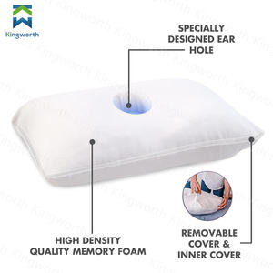 وسادة كينجوورث عالية الجودة للعلاج أثناء النوم للرقبة وعرق النسا، وسادة لعمل ثقب في الأذن للنائمين على الجانب - Product Image 2