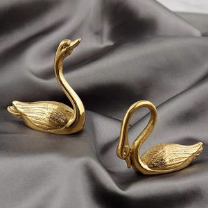 Koppalive الصلبة النحاس قليلا مقبض البجعة مقبض الأثاث الأجهزة الديكور الحيوان درج مجلس الوزراء البجعة المقابض - Product Image 3