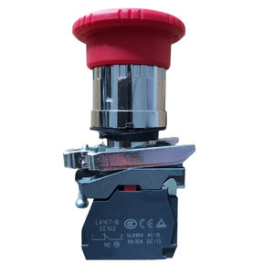Interrupteur d'arrêt d'urgence champignon rouge XB4BS8442 40 mm, bouton-poussoir de déverrouillage à enclenchement ZB4BZ102 22 mm 1NC, courant 10A 220V - Product Image 2