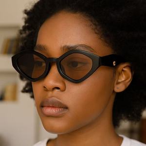 Women Diamond Shape <b>Small</b> Frame Sunglasses Black PC Frame AC Lens UV380 Protection Street Style - Product Image 3