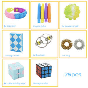 75 Pezzi di Giocattoli Antistress in Plastica, Spinner e Tubi, Riempitivi per Pignatte, Premi per Classe, Confezione Giocattoli per il Sollievo dallo Stress - Product Image 5