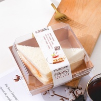 Kotak Kemasan Kue Sushi Sekali Pakai Transparan dengan Jendela untuk Tiramisu, Sandwich, Taco, Dessert, Pie, Roti