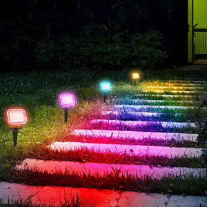 Wide Angle Aluminium Warm White RGB Color Changing Spotlights Solar Flood <strong>Light</strong> 1 on 2/4 Solar <strong>Pathway</strong> <strong>Light</strong> <strong>for</strong> Yard Garden - Product Image 4