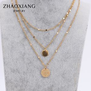 Collares en capas de moda para mujer, bonitos y románticos, con dijes de acero inoxidable. - Product Image 1