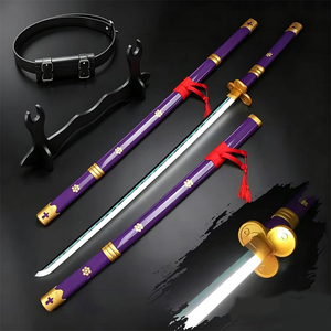 Espada Luminosa de Anime Zoro, Wado Ichimonji, <span class=keywords><strong>Kitetsu</strong></span>, <span class=keywords><strong>3</strong></span> Espadas Luminosas Recargables, Accesorio para Cosplay, Cinturón y Portacuchillos Gratis - Product Image 2