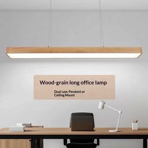 Suspension LED longue en fer couleur bois pour bureaux, jardins d'enfants, centres de formation et salles d'étude - Product Image 2