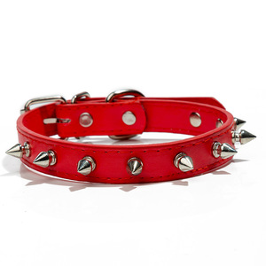CHUUYU colliers en métal pour animaux de compagnie en cuir collier de chat clouté réglable avec pointes Rivet balle laisse collier à boucle pour chien - Product Image 6