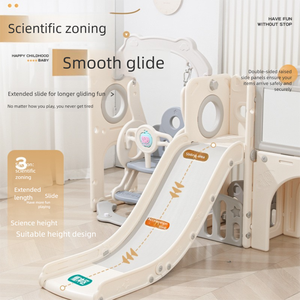 Structure d'escalade multifonctionnelle intérieure en HDPE avec toboggan, maisonnette <span class=keywords><strong>de</strong></span> jeu pour enfants, salle <span class=keywords><strong>de</strong></span> jeux pour bébés, balançoire en plastique pour jardin et tableau <span class=keywords><strong>de</strong></span> <span class=keywords><strong>dessin</strong></span> - Product Image 2