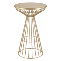 Table haute géométrique en fil de fer de 70 cm de diamètre et 110 cm de hauteur pour sièges de bar modernes et événements de banquet