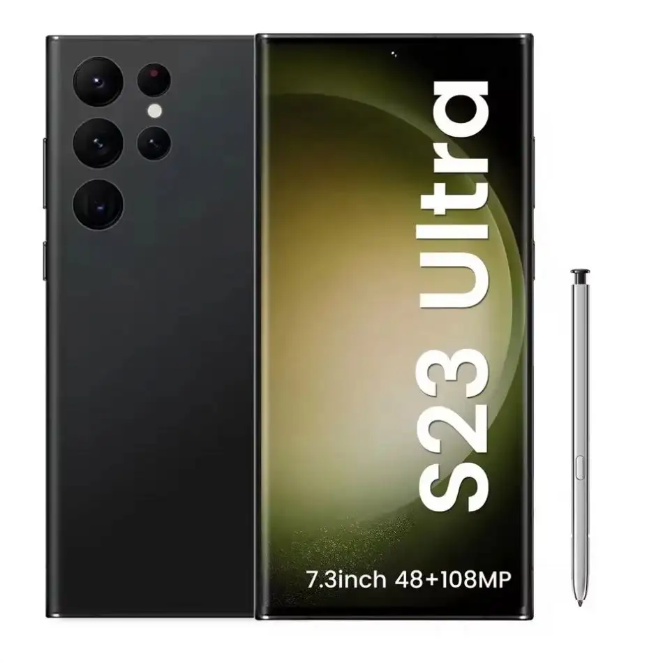 S23 Ultra ponsel Android empat kamera belakang, ponsel pintar 5G kartu SIM ganda memori berjalan 12GB kamera belakang 14 MP