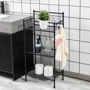 3-tier freestanding <b>metal</b> <b>shelf</b> storage <b>unit</b> for bathroom, laundry, kitchen, and office use. - Product Image 4