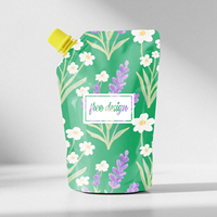 Feuille d'aluminium thermoscellable personnalisée 500ml shampooing détergent conditionneur savon hydratant recharge pochette en plastique avec bec verseur avec bouchon