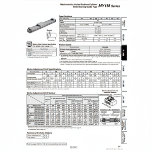 SMC Pneumatics-Cilindro sin vástago, articulado mecánicamente, categoría de producto, sin vástago, de 2017 - Product Image 1