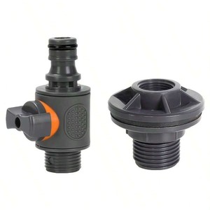 PVC <b>Water</b> Tank Connector 3/4 Straight Through Valve Adjustable Outlet Garden Hose Adapter <b>Bulk</b> Hose Use - Product Image 5