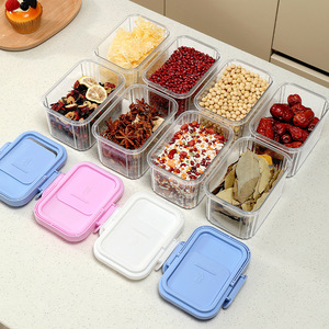 Stackable Food Container Plastic Rectangle Clip On Lid Kitchen Freshness Preservation Storage Box For Dry Goods - Product Image 4
