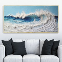 Peinture à l'huile sur toile 3D faite à la main, nature morte abstraite bleue, art impressionniste tendance, décoration murale pour salon, art mural pour la maison