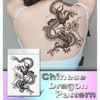 Autocollant de tatouage temporaire Dragon Chinois en gros, imperméable, auto-adhésif, pour homme et femme, pour le corps, le bras, la jambe, motif artistique