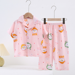 Simpatici pigiami e magliette stampati con motivo <span class=keywords><strong>animale</strong></span> in puro cotone vestiti estivi per neonati e bambine - Product Image 1