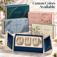 Boîte cadeau personnalisée en carton rigide avec couvercle rabattable pour ensembles de verrerie de luxe