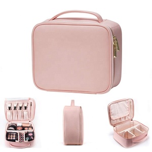 Estuche Organizador de Brochas de Maquillaje de Cuero Personalizado Profesional con Compartimentos, Portátil para Viajes - Product Image 1