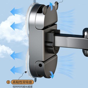 Space Aluminum Suction Cup Telescopic Clothes Drying Rack Wall Mounted Single Bar Heavy Duty Folding Curtain Rod - Product Image 1