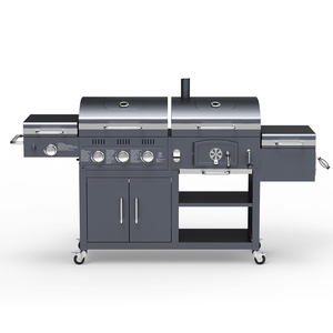 <span class=keywords><strong>Barbecue</strong></span> multifonction intégré pour l'extérieur, <span class=keywords><strong>barbecue</strong></span> au <span class=keywords><strong>gaz</strong></span>, fumoir au charbon de bois, plaque de cuisson combinée - Product Image 3