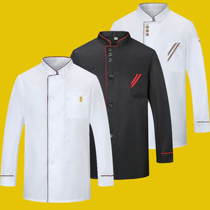 Uniformes de chef profesional Chaquetas de cocina de manga larga transpirables para restaurantes Cocinas comerciales - Product Image 5