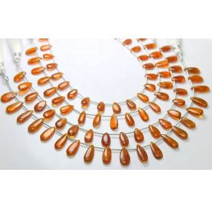 Cuentas de piedra de cianita naranja natural de 12x5mm a 16x6mm en forma de pera suave de 7,5 pulgadas para la fabricación de joyas - Product Image 4