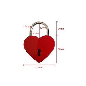 Petit cadenas en forme de cœur pour couple, Saint-Valentin, mini cadenas, clés colorées, cadenas pour ordinateur portable, porte-clés en forme de cœur - Product Image 3
