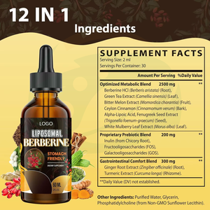 OEM ODM 100% Puro Berberina HCL Gotas Líquidas Orais para Adultos - Suporte Imunológico Alimento de Grau Alimentício - Product Image 2