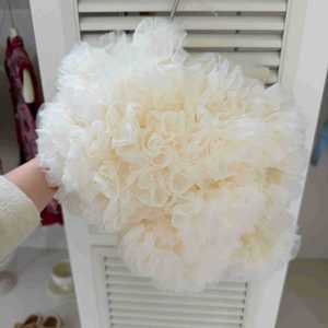 Tongxingyuan Girls Puffy Mesh Tutu Skirt Off White Solid Color Stage Dance Performance Wear Cotton Fabric - Product Image 3