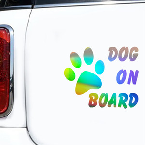 <strong>DOG</strong> <strong>ON</strong> <strong>BOARD</strong> Footprint Safety Sign <strong>Car</strong> Warning Decal Window Vinyl <strong>Stickers</strong> Gift Die Cut Decals Latop window Glass Gift Bumper - Product Image 1