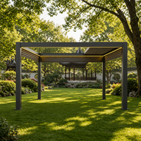 Pergola bioclimatique moderne de luxe, résistante au vent, pour patio extérieur, avec éclairage LED, pour jardin, cour, terrasse, balcon