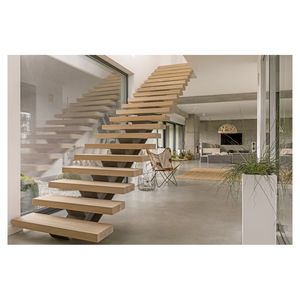 Prima Usine Offre Spéciale Résidentiel Intérieur Unique Métal Bois Bande de roulement Escaliers droits Mono Stringer <span class=keywords><strong>Escalier</strong></span> <span class=keywords><strong>Prix</strong></span> direct d'usine - Product Image 1